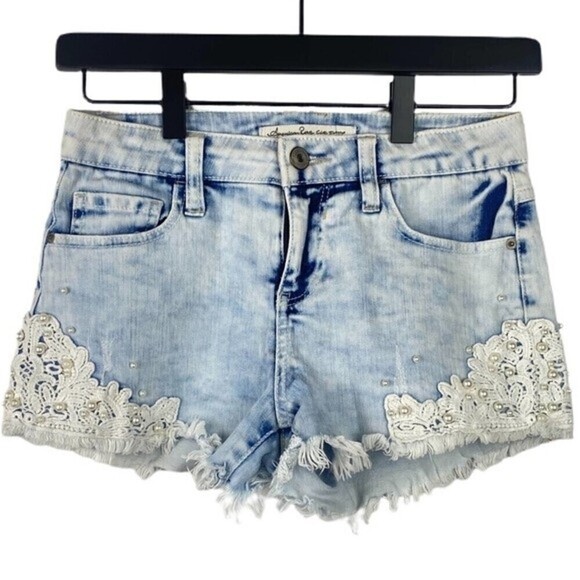 American Rag Pants - American Rag Denim Shorts Womens Size 0 Light Blue Pockets Summer Casual Shorts